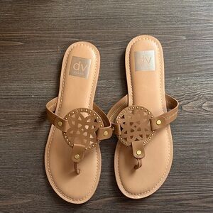 DV by Dolce Vita Women's Brown Sandals with Gold Accents